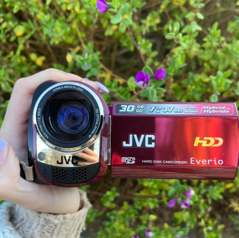 Red JVC Everio HDD Camcorder
