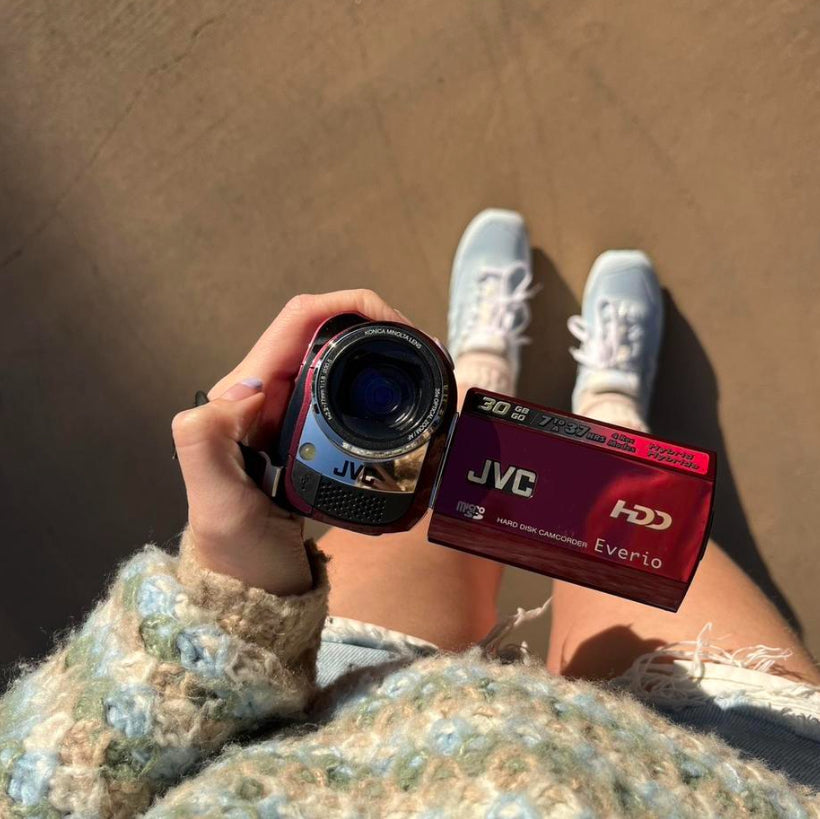 Red JVC Everio HDD Camcorder